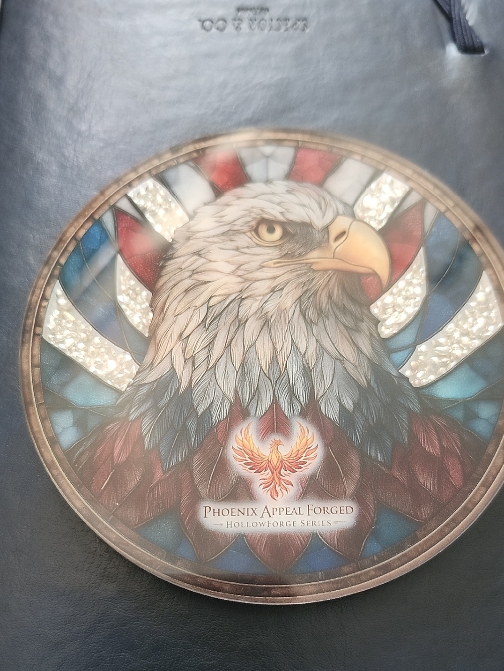 Custom Made Eagle Coaster With 10 Grams Pure Silver Shot Enclosed In It.